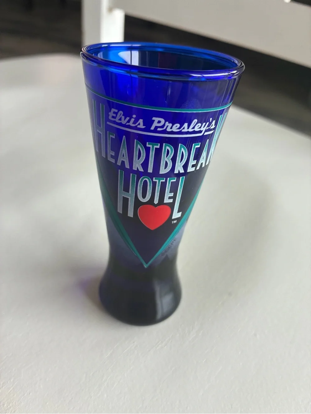 Elvis Presley’s Heartbreak Hotel Cobalt Blue Shot Glass